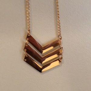 3/$10 Gold tone chevron necklace